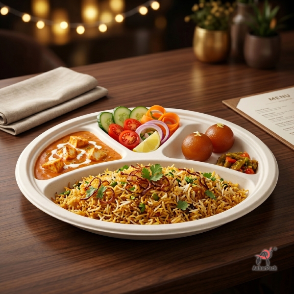 11 Inch 4 CP Bagasse Round Plate