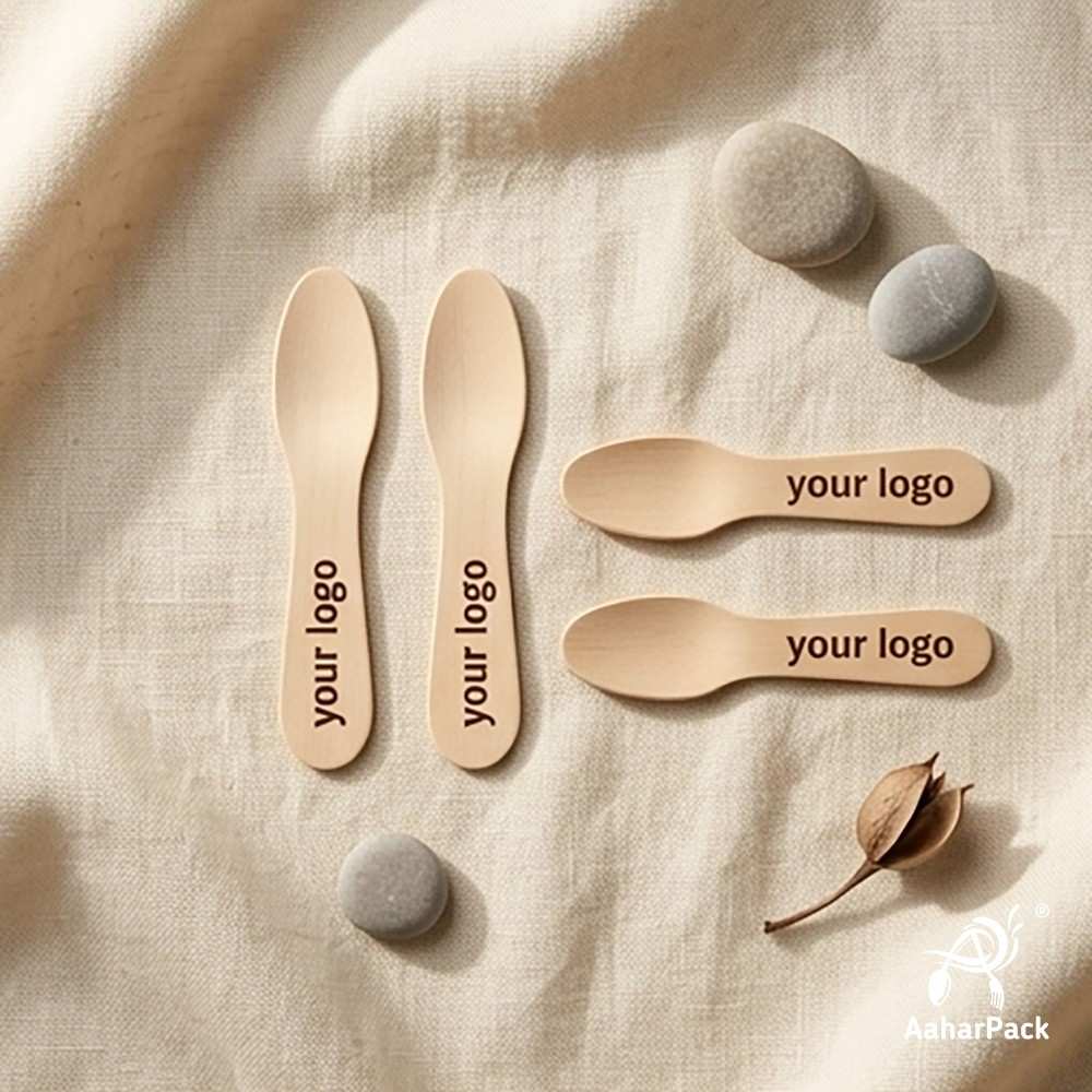 75MM Custom Logo Printed Wooden Spoon