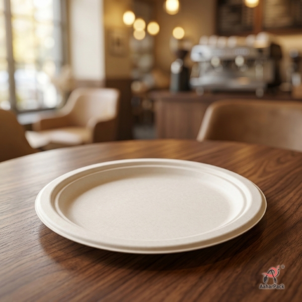 7 Inch Round Bagasse Plates | Compostable Snack & Dessert Plates