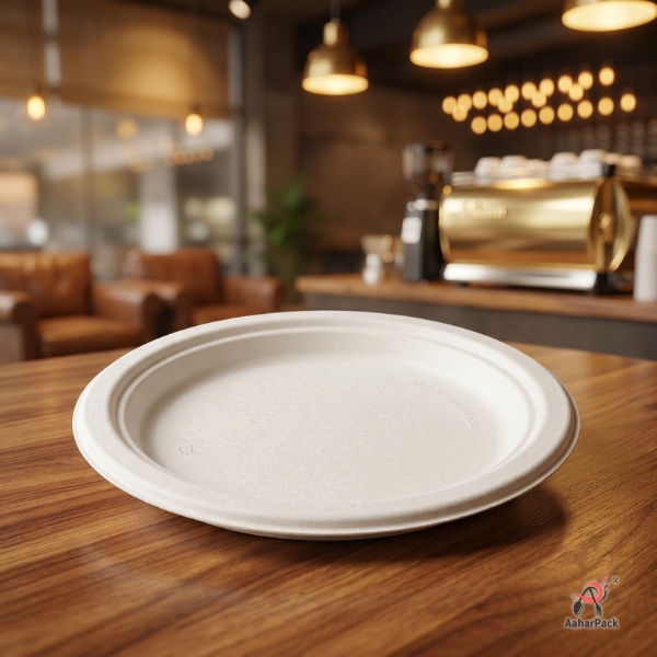 7 Inch Round Bagasse Plates | Compostable Snack & Dessert Plates
