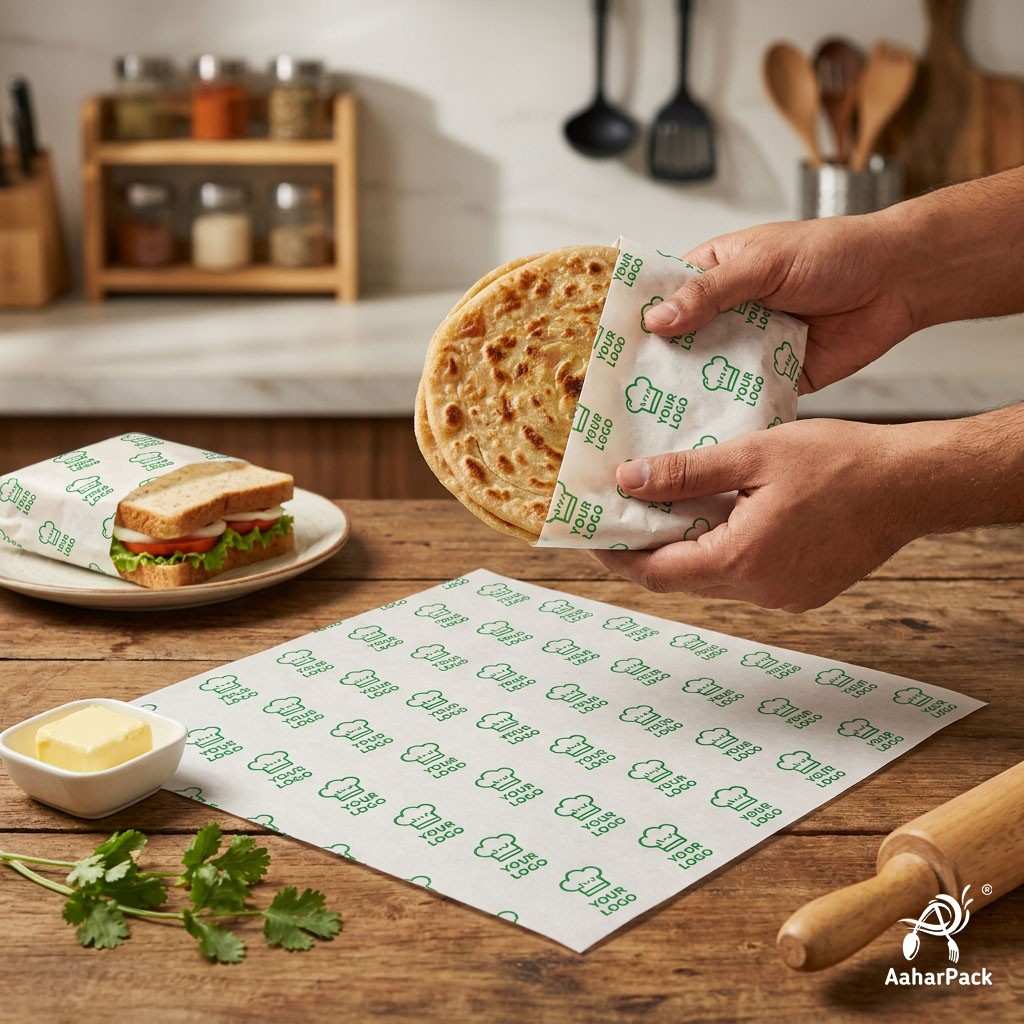 10 x 8 Inch Custom Logo Printed Butter Paper