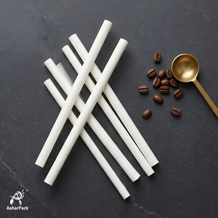 12 MM White Paper Straw