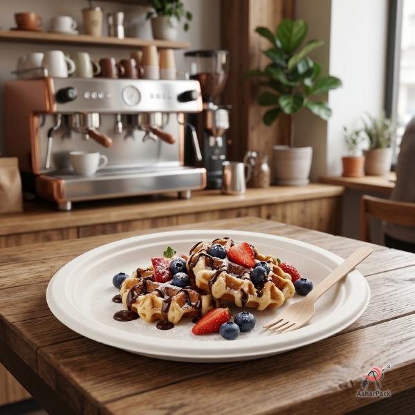 7 Inch Round Bagasse Plates | Compostable Snack & Dessert Plates