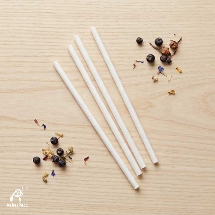 6 MM White Paper Straw