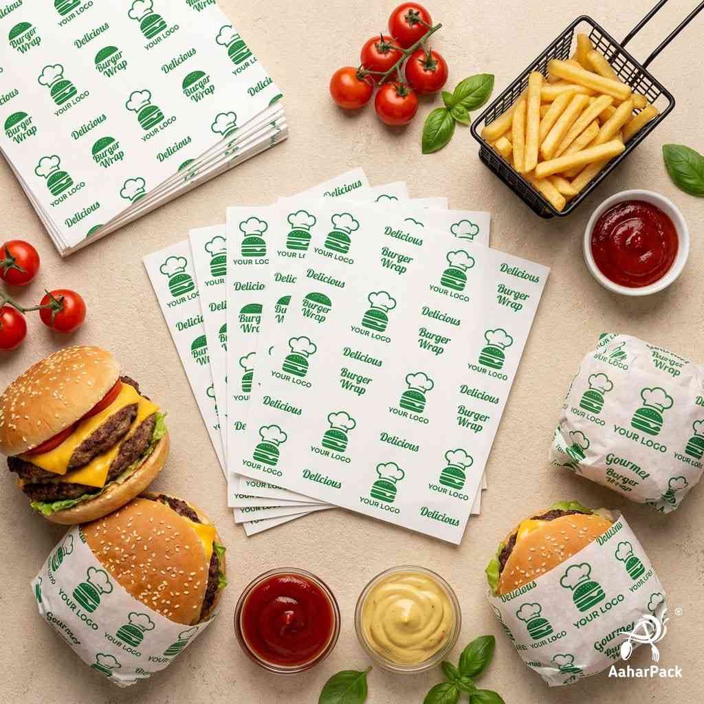 7 x 7 Inch Custom Logo Printed Butter Paper