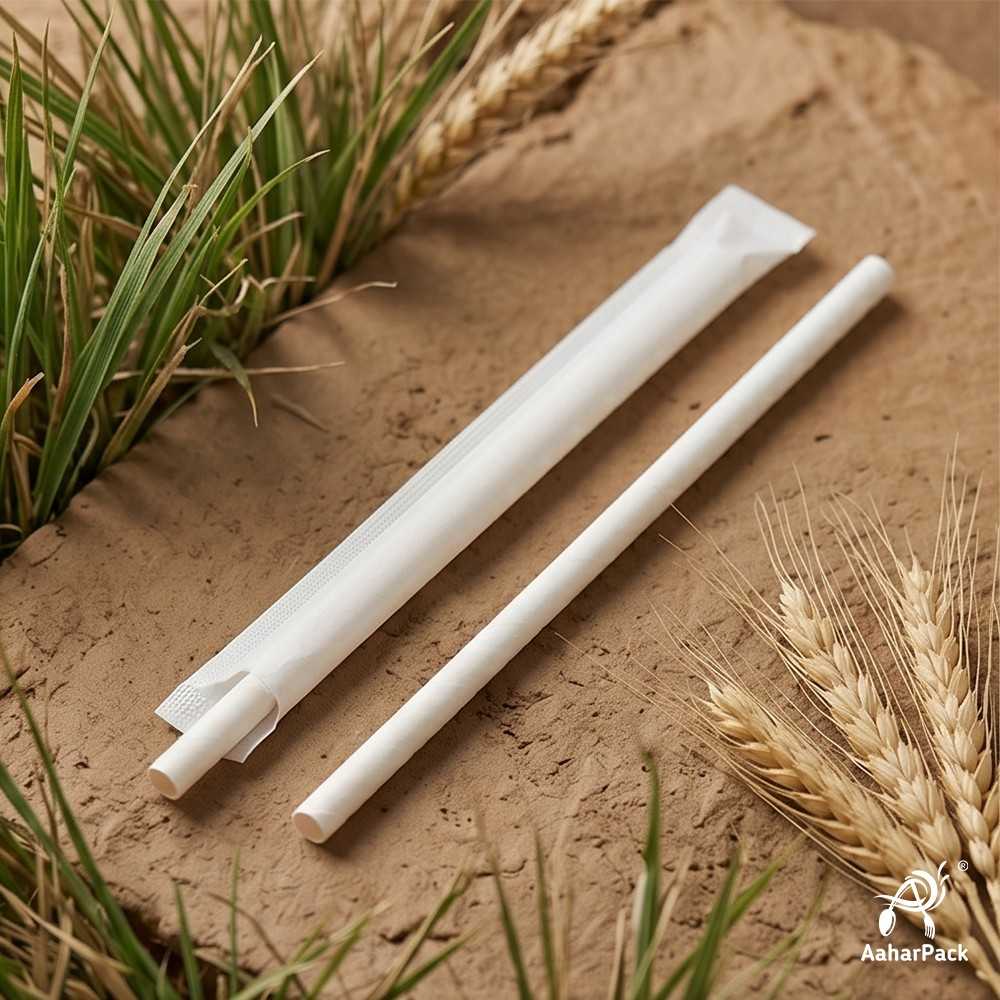 10MM White Wrapped Paper Straw