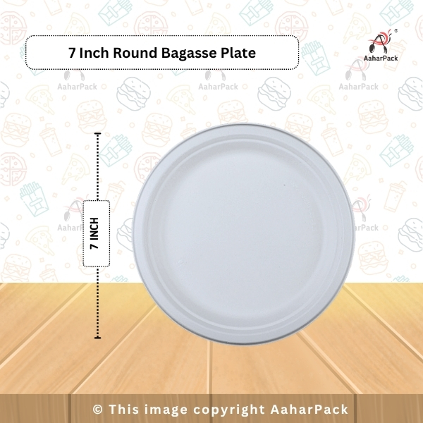 7 Inch Round Bagasse Plates | Compostable Snack & Dessert Plates