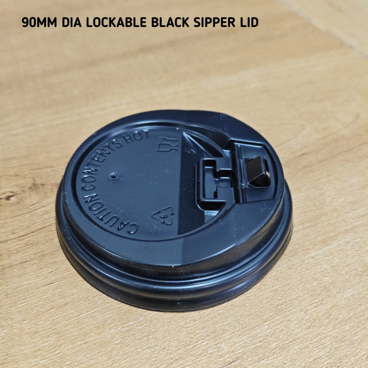 90 MM Black Color Lockable Sipper Lid